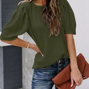 Elegant Olive Green Women's Top